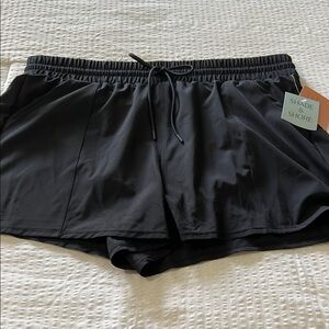 Shade & Shore Black Athletic Swim Shorts Moisture-Wicking